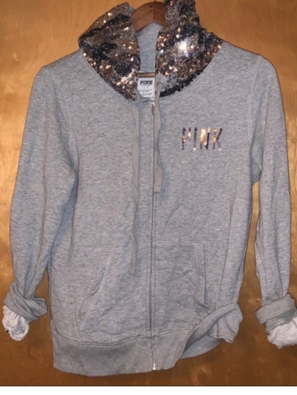 PINK Victoria's Secret Limited Edition Hoodie &Burgundy Tee & Black Leggings Set - Picture 10 of 10